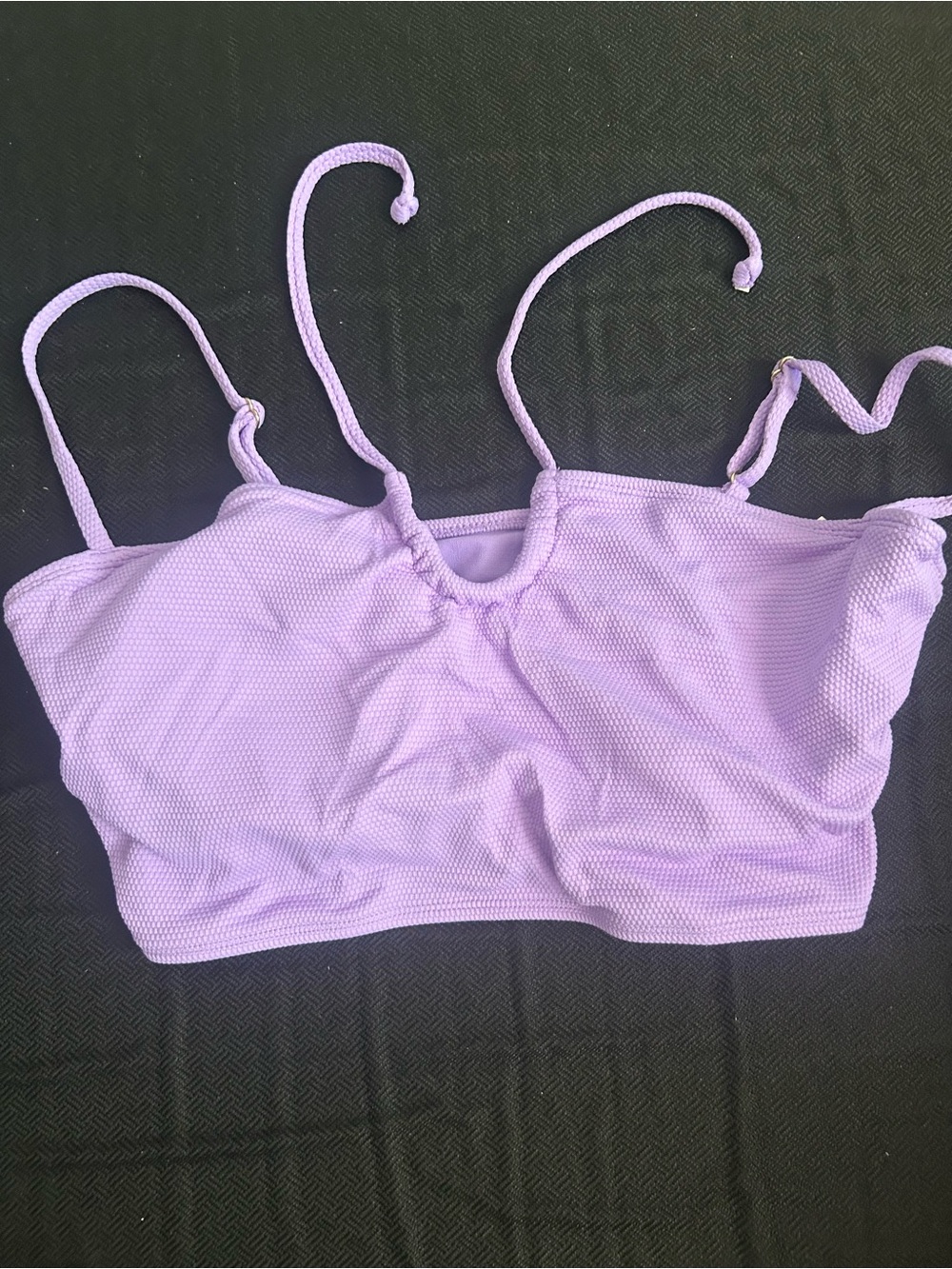 No Boundaries Lilac Textured Bikini Top